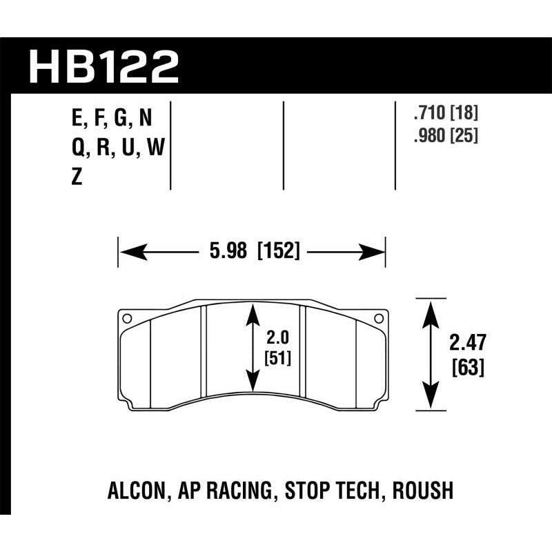 Hawk Stoptech ST-60 Caliper DTC-70 Race Brake Pads