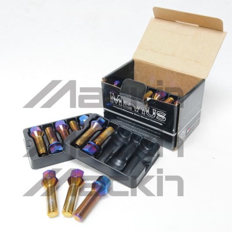 Wheel Mate Mevius Lug Bolt Set of 20 - Black 14x1.25 27mm Cone 60 DEG TAP