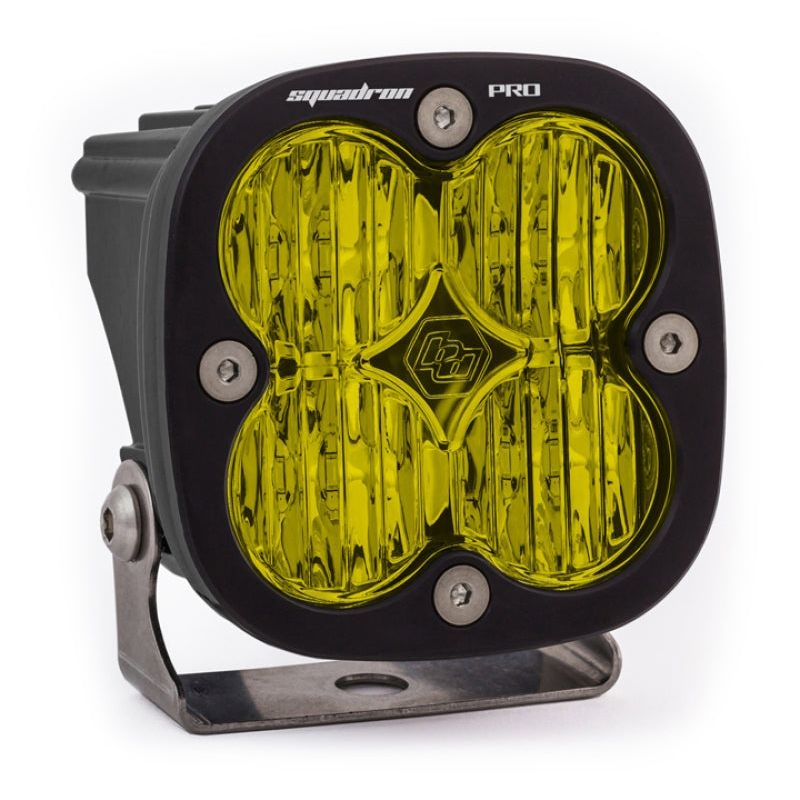 Baja Designs Squadron Pro Black Wide Cornering Pattern LED Light Pod - Amber