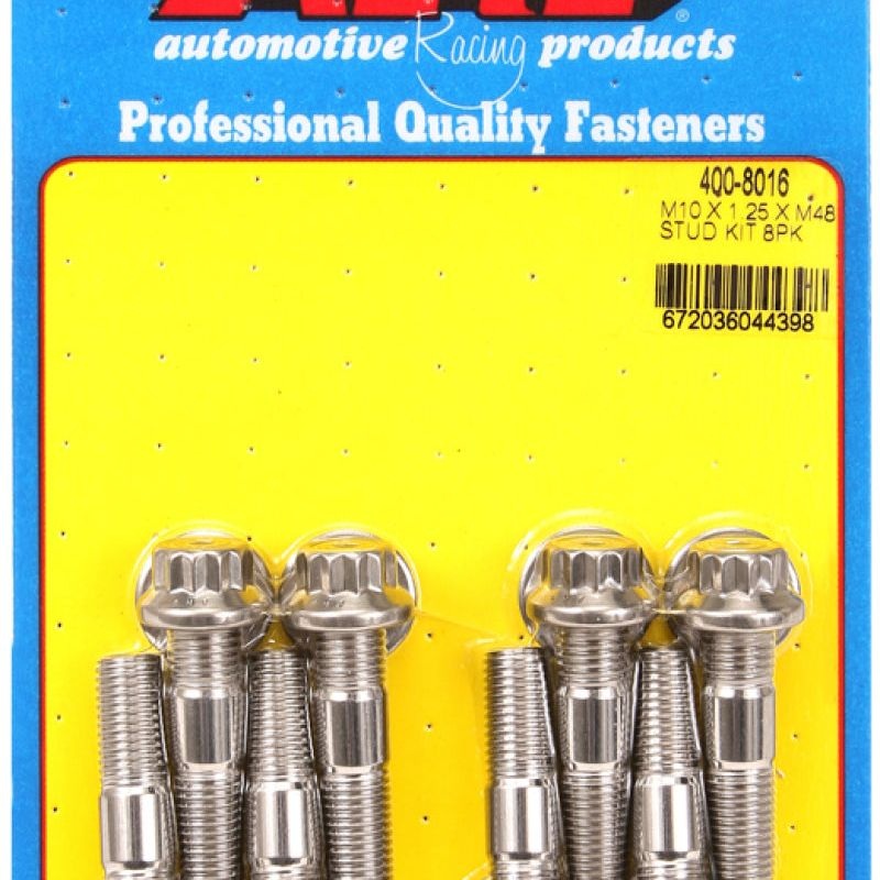 ARP Sport Compact M10 x 1.25 x 48mm Stainless Accessory Studs (8 pack)