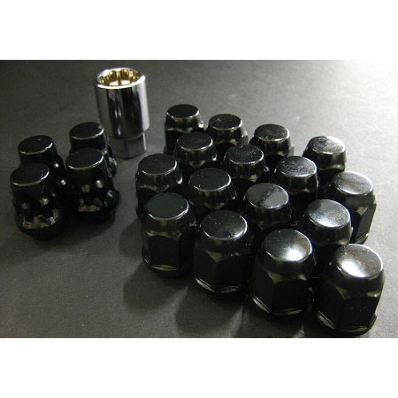 Project Kics 16 LUGS + 4 LOCKS Black Bullock And Nut Set - 12X1.50