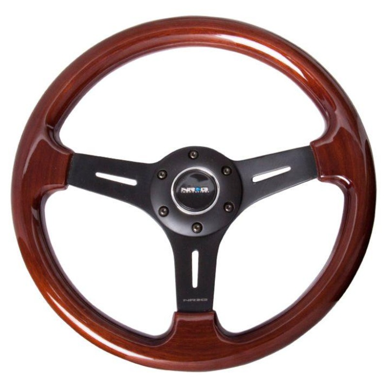 NRG Classic Wood Grain Steering Wheel (330mm) Wood Grain w/Matte Black 3-Spoke Center