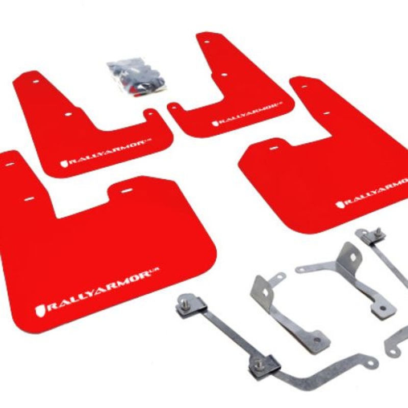 Rally Armor 08-11 Subaru STI (Hatch Only) / 11-14 WRX (Hatch Only) Red UR Mud Flap w/White Logo
