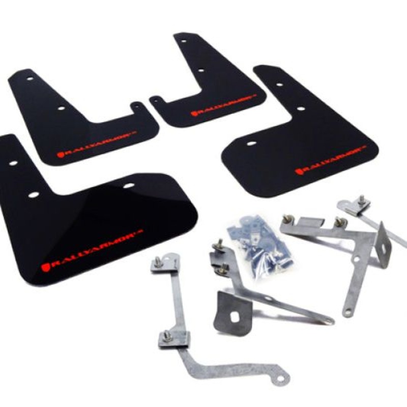 Rally Armor 11-14 Subaru WRX/STI (Sedan Only) Black UR Mud Flap w/Red Logo