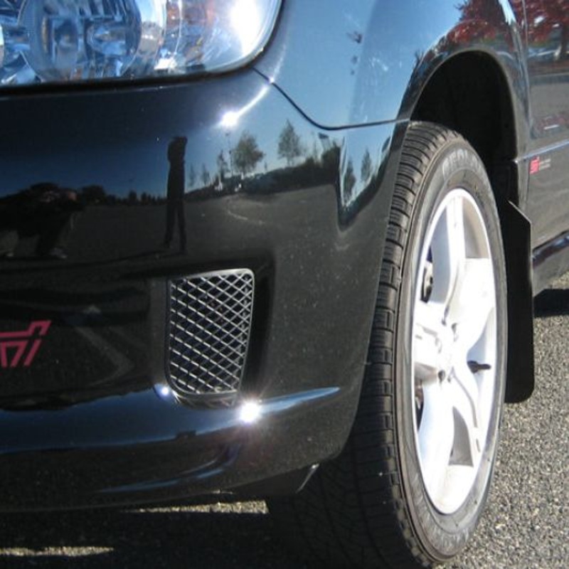 Rally Armor 03-08 Subaru Forester Basic Black Mud Flap w/ Black Logo