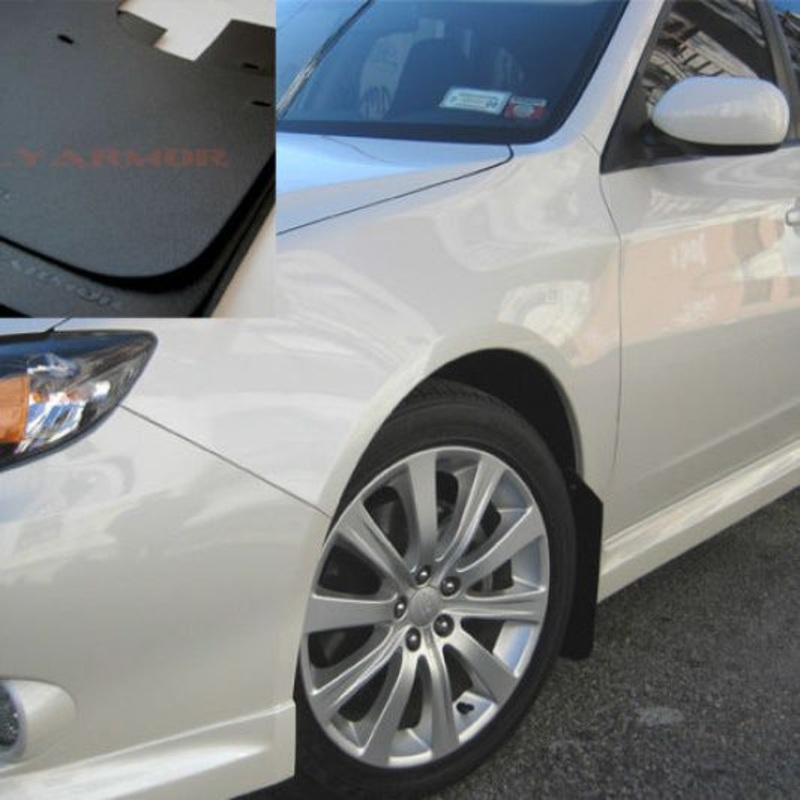 Rally Armor 08-10 Subaru WRX / 08-11 Impreza 2.5i (Hatch/Sedan) Basic Black Mud Flap w/Black Logo