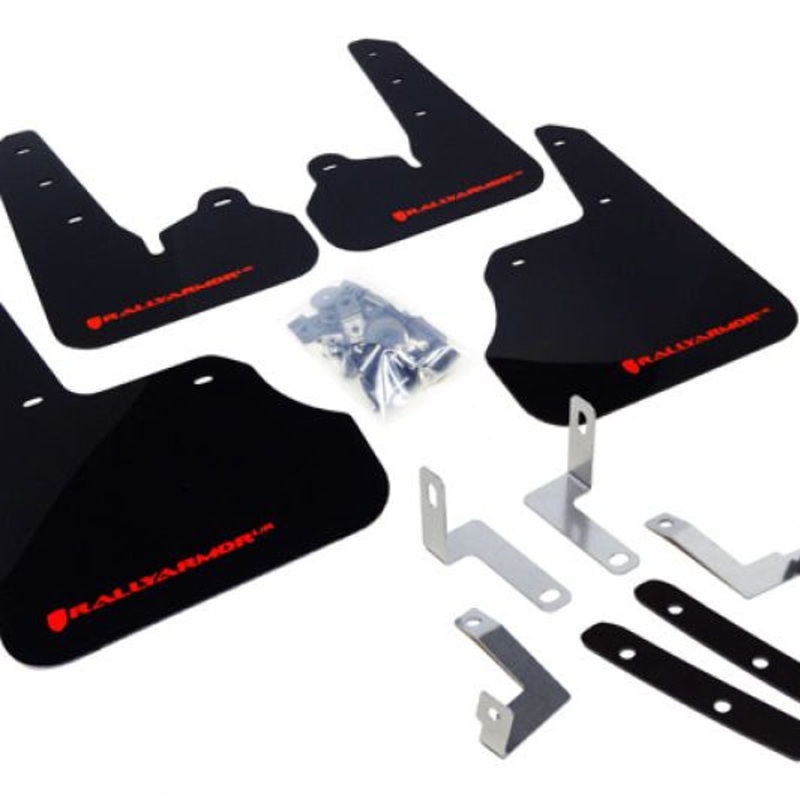 Rally Armor 12-16 Subaru Impreza 4D/5D Black UR Mud Flap w/Red Logo