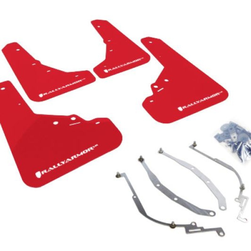 Rally Armor 12-18 Fiat 500 Red Mud Flap w/White Logo