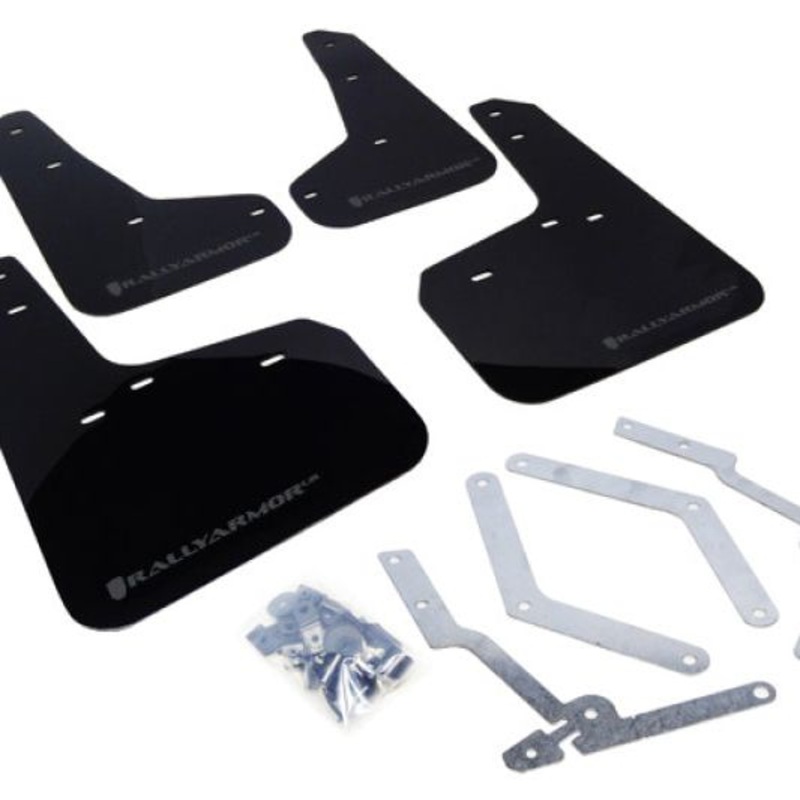 Rally Armor 12-19 Ford Focus ST / 16-19 RS Black Mud Flap w/Grey Logo