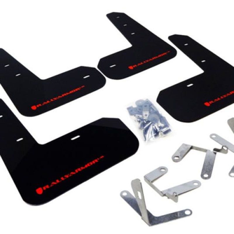 Rally Armor 13-17 Subaru BRZ/Toyota FR-S Black UR Mud Flap w/Red Logo