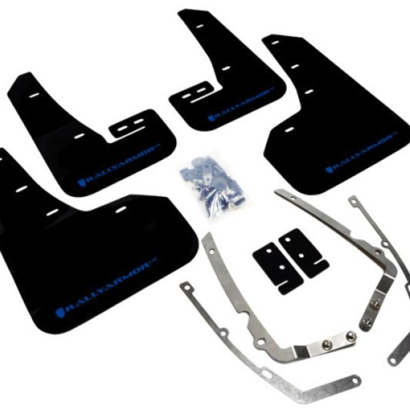 Rally Armor 15-21 MKVII VW Golf/GTI Black UR Mud Flap w/Blue Logo