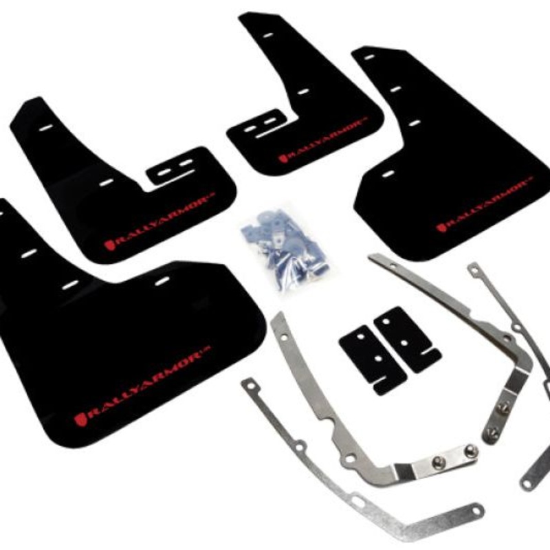 Rally Armor 15-21 MKVII VW Golf/GTI Black UR Mud Flap w/Red Logo