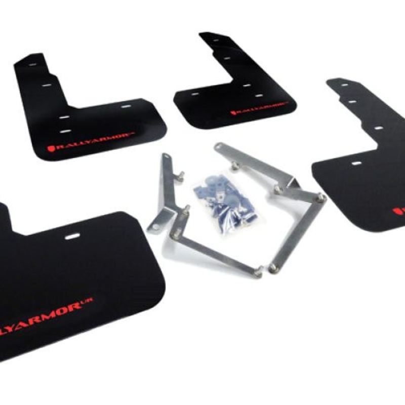 Rally Armor 17-22 Honda Civic Type R Black UR Mud Flap w/Red Logo