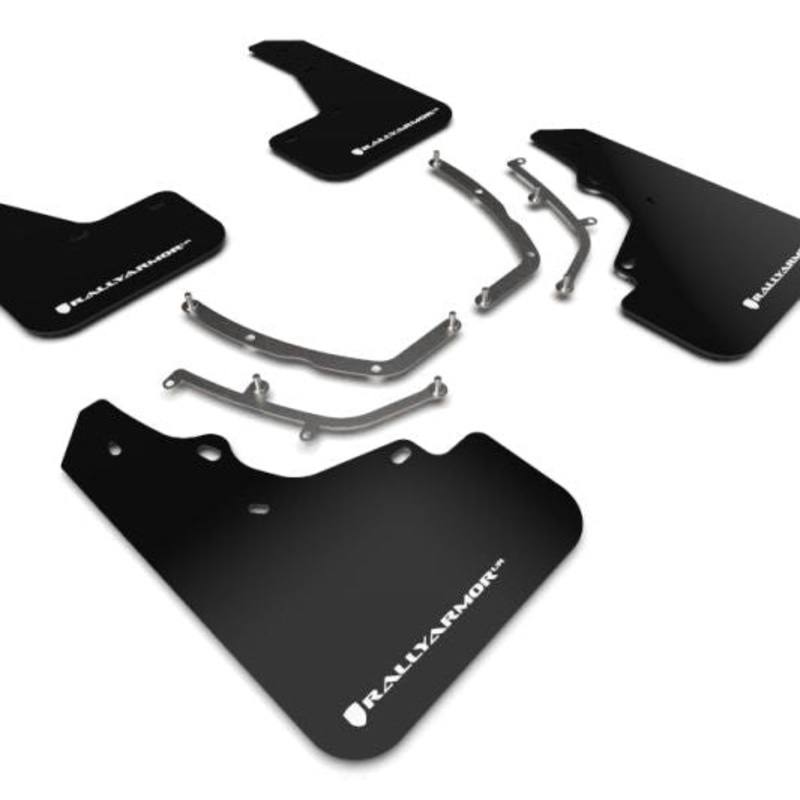 Rally Armor 19-25 Mazda3 Hatchback Black UR Mud Flap w/White Logo
