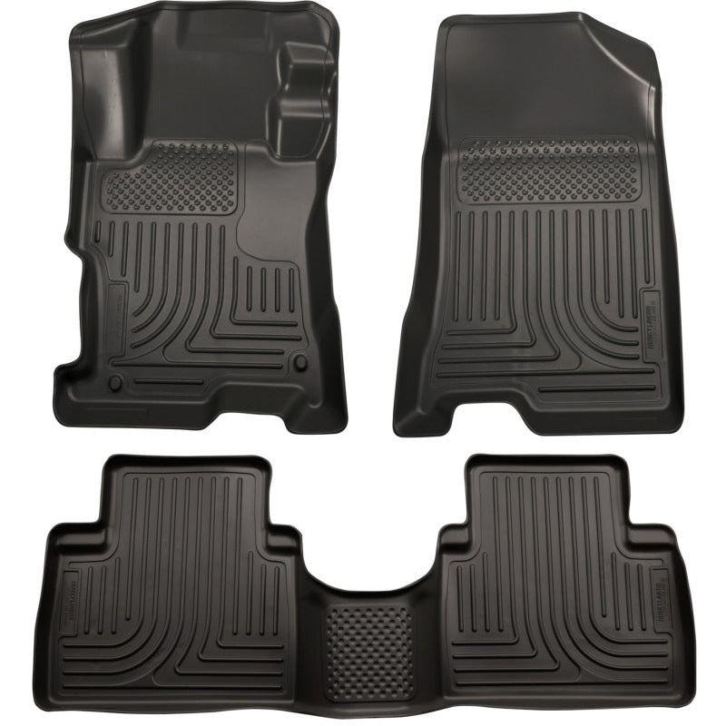 Husky Liners 08-12 Honda Accord (4DR) WeatherBeater Combo Black Floor Liners (One Piece for 2nd Row)