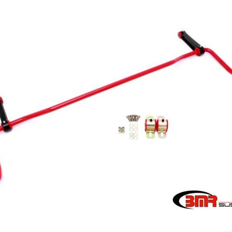 BMR 05-10 S197 Mustang Rear Solid 22mm Sway Bar Kit w/ Bushings & Billet Links - Red