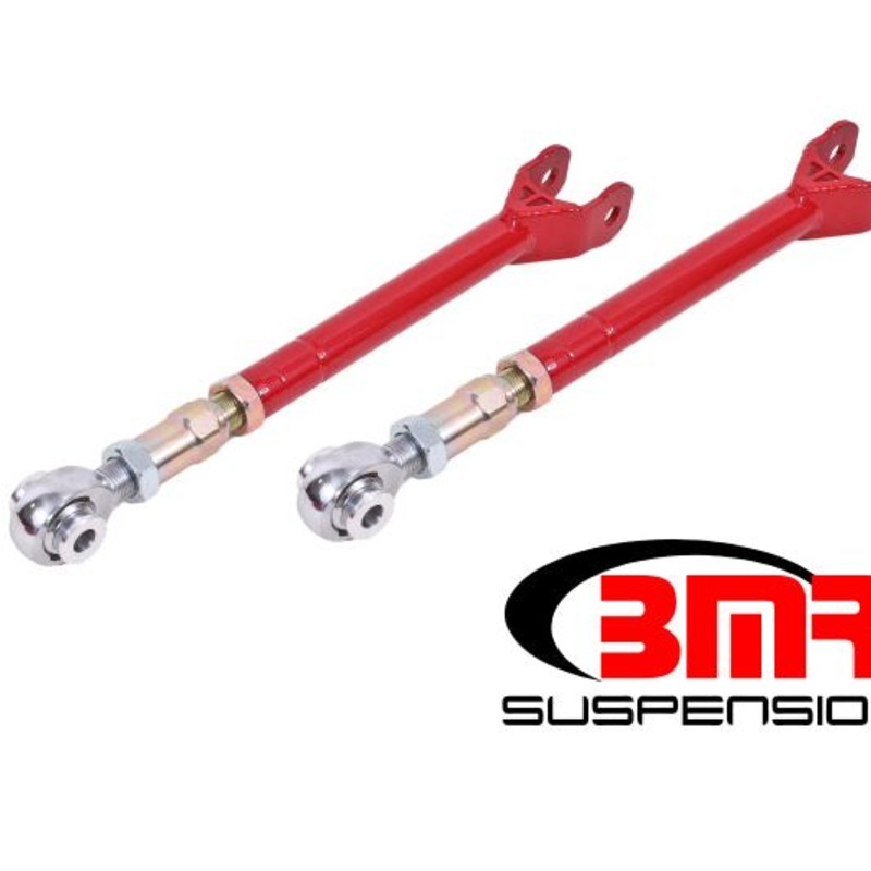 BMR 08-17 Challenger Lower Trailing Arms w/ On-Car Adj. Rod Ends - Red