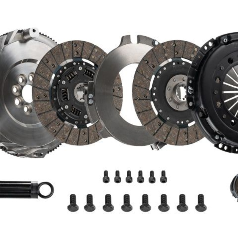 DKM Clutch BMW E46 M3 MS Twin Disc Clutch Kit w/Steel Flywheel (660 ft/lbs Torque)